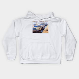 Boats In The Fishing Port, Almeria Kids Hoodie